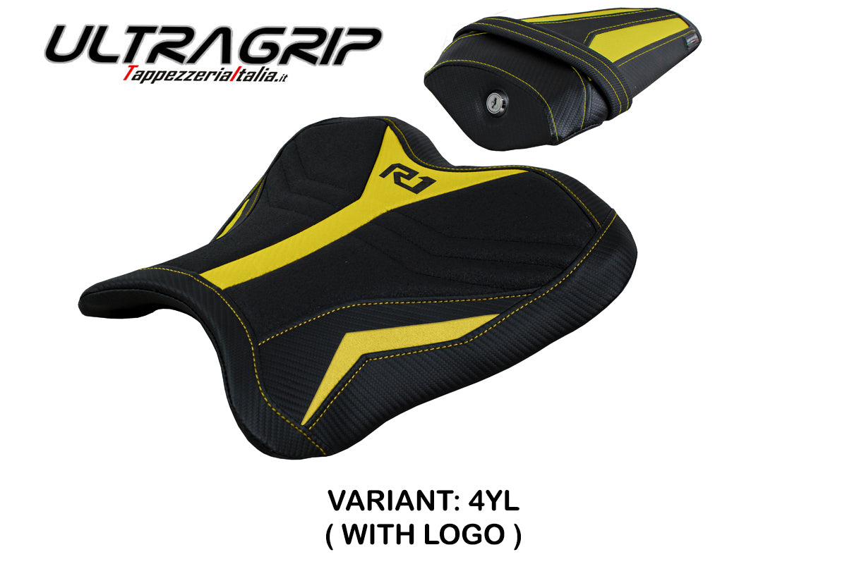 Funda de asiento Yamaha YZF R1 2015-2025 Tappezzeria Italia TPZ Ultragrip en amarillo
