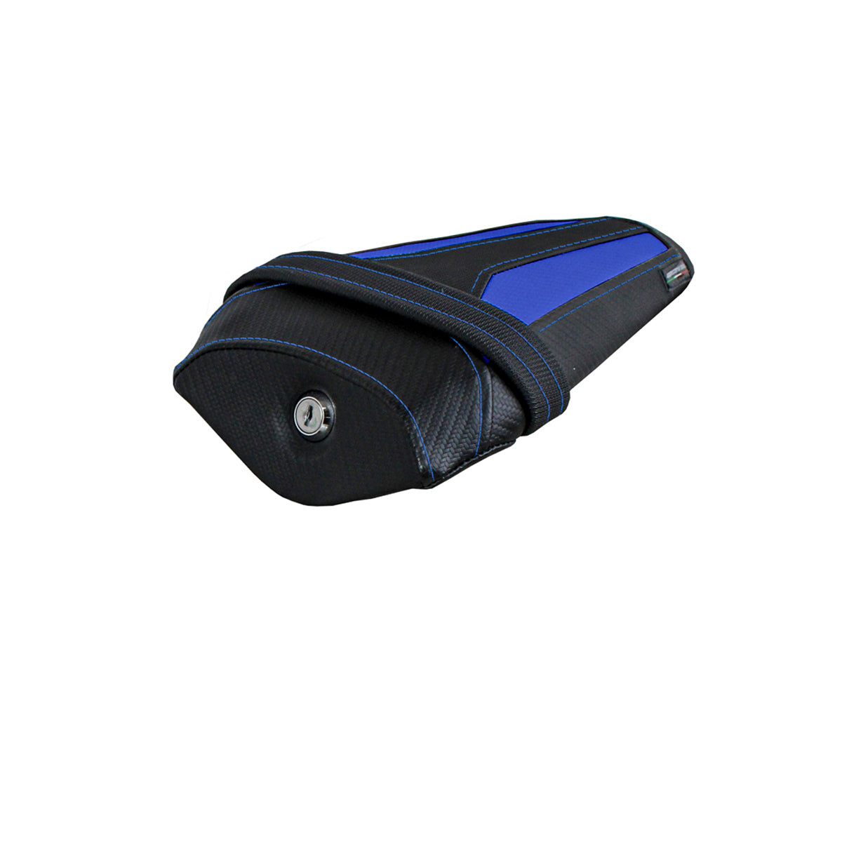Yamaha YZF R1M 2015-2025 Rear Seat Cover Tappezzeria Italia TPZ Ultragrip in Blue and Black