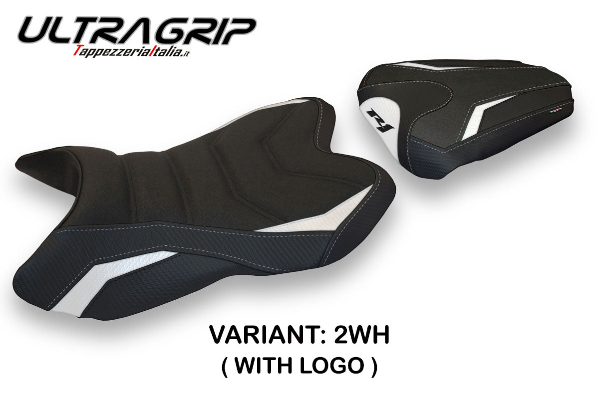 Yamaha YZF R1 2007-2008 Seat Cover Tappezzeria Italia TPZ Ultragrip in White and Black