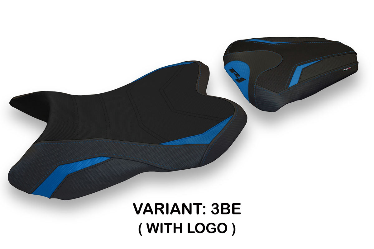 Funda de asiento Yamaha YZF R1 2007-2008 Tappezzeria Italia TPZ en azul y negro
