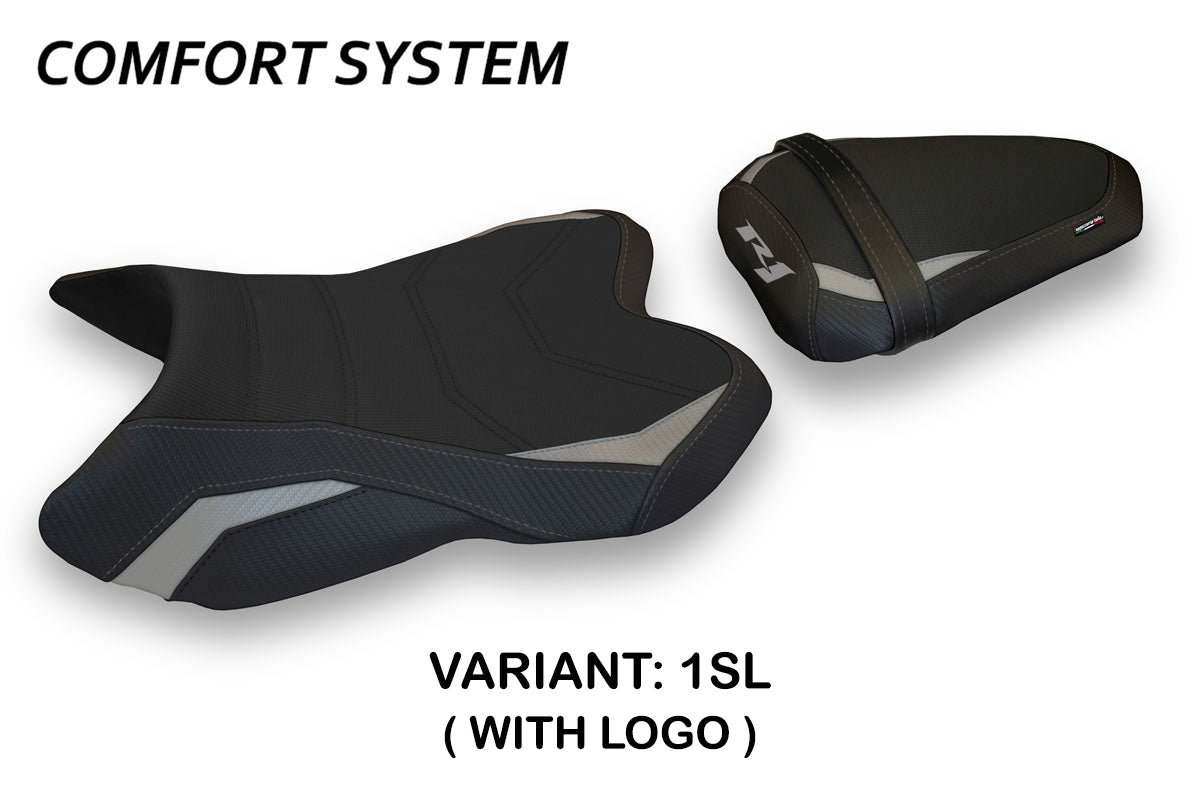 Yamaha YZF R1 2007-2008 Seat Cover Tappezzeria Italia TPZ Comfort in Silver and Black