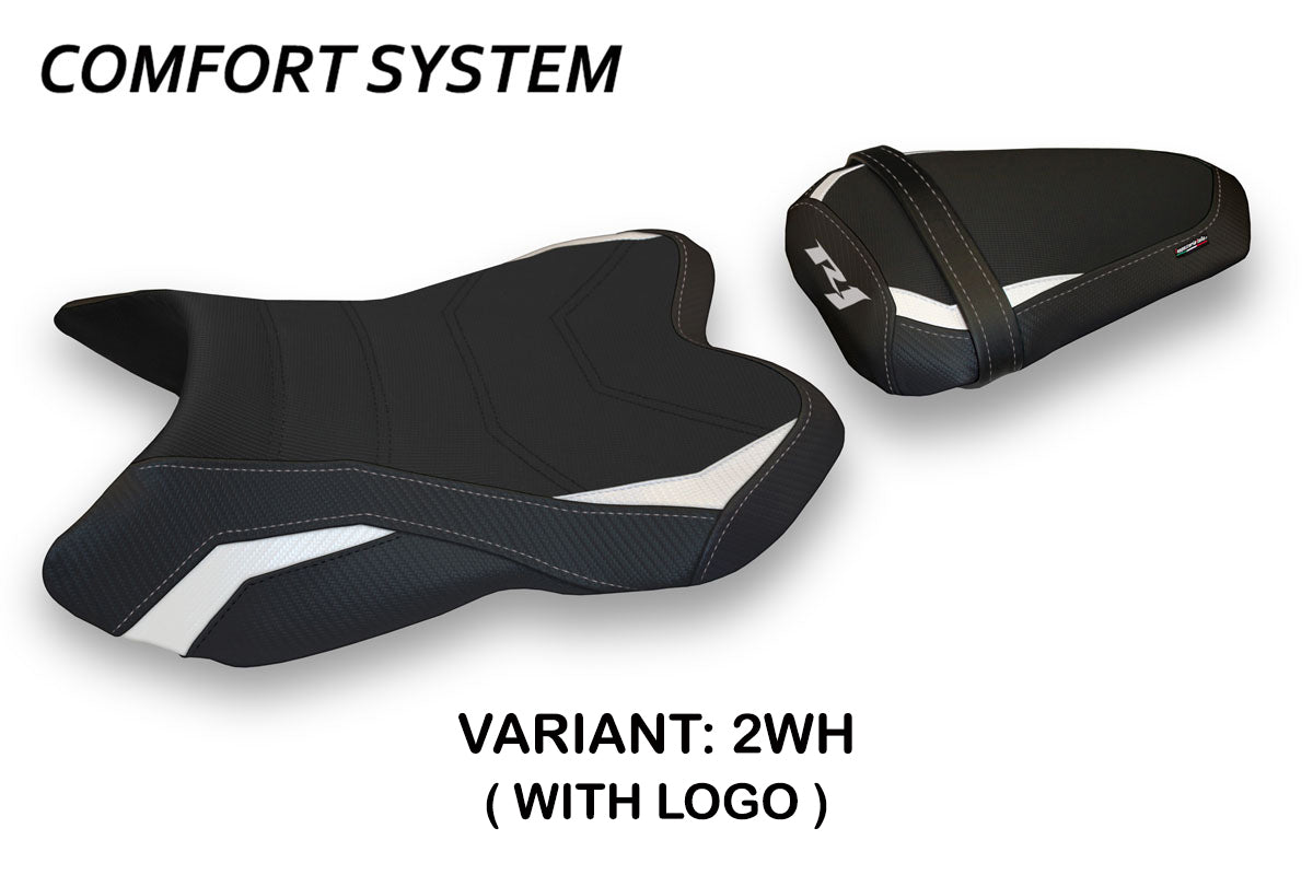 Yamaha YZF R1 2007-2008 Seat Cover Tappezzeria Italia TPZ Comfort in White and Black