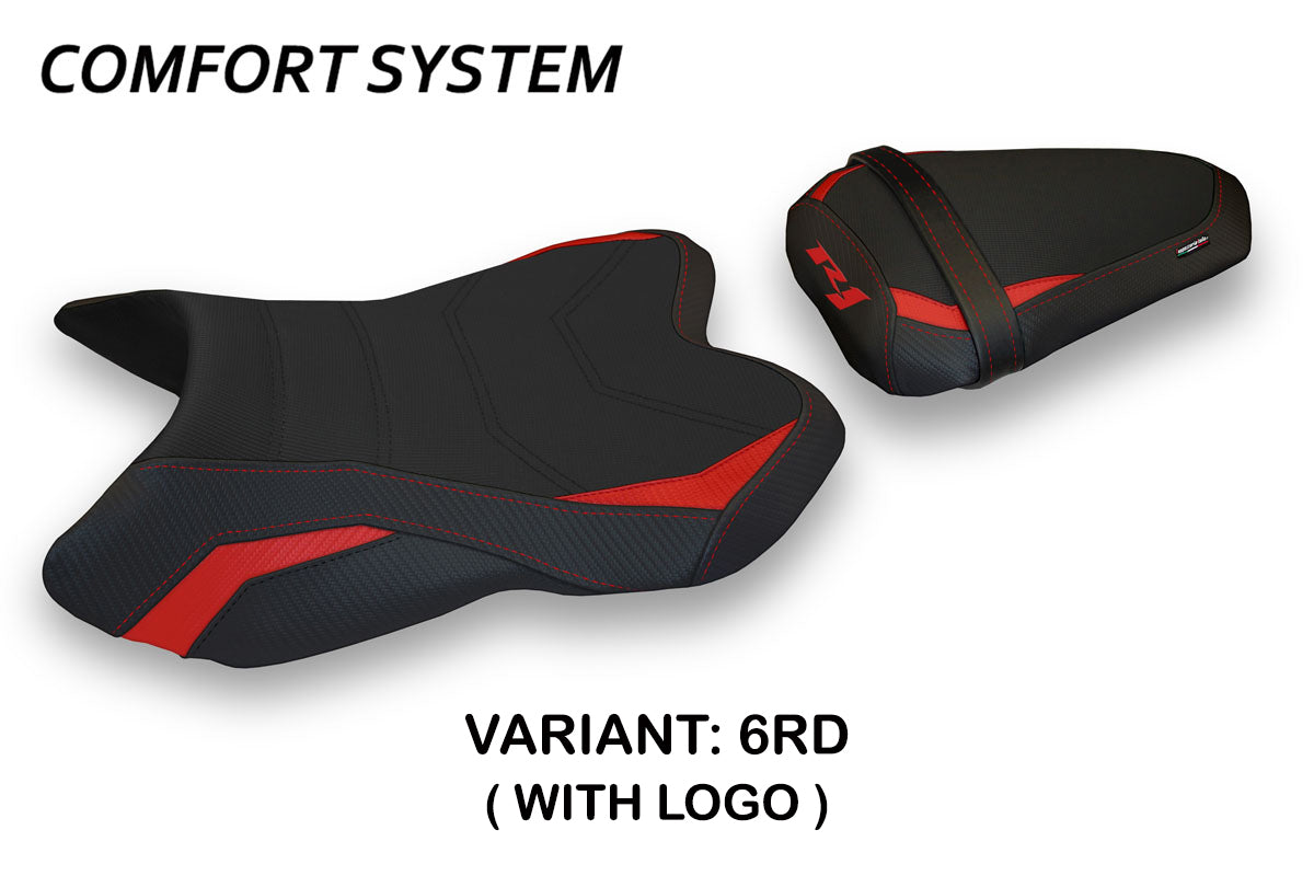 Yamaha YZF R1 2007-2008 Seat Cover Tappezzeria Italia TPZ Comfort in Red and Black