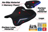 Funda de asiento Yamaha YZF R1M 2015-2025 Tappezzeria Italia TPZ Comfort en azul y plata