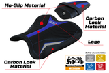 Yamaha YZF R1M 2015-2025 Seat Cover Tappezzeria Italia TPZ Ultragrip in Blue and Silver