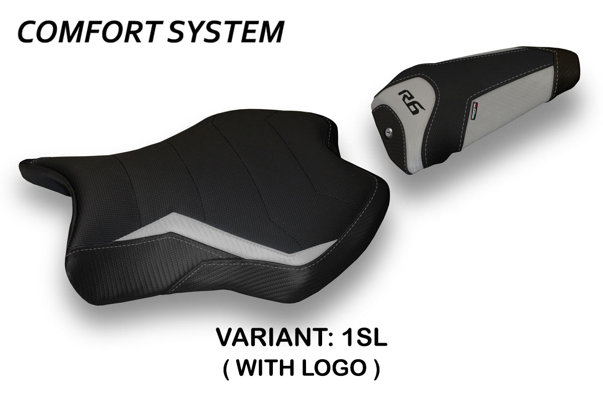 Funda de asiento Yamaha YZF R6 2017-2025 Tappezzeria Italia TPZ Comfort en color plata
