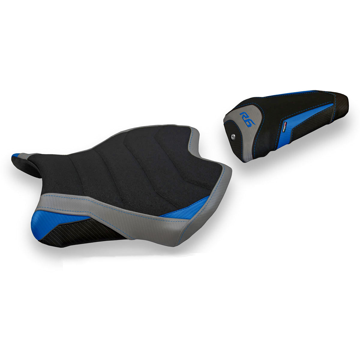 Yamaha YZF R6 2017-2025 Seat Cover Tappezzeria Italia TPZ Ultragrip in Blue and Grey SE