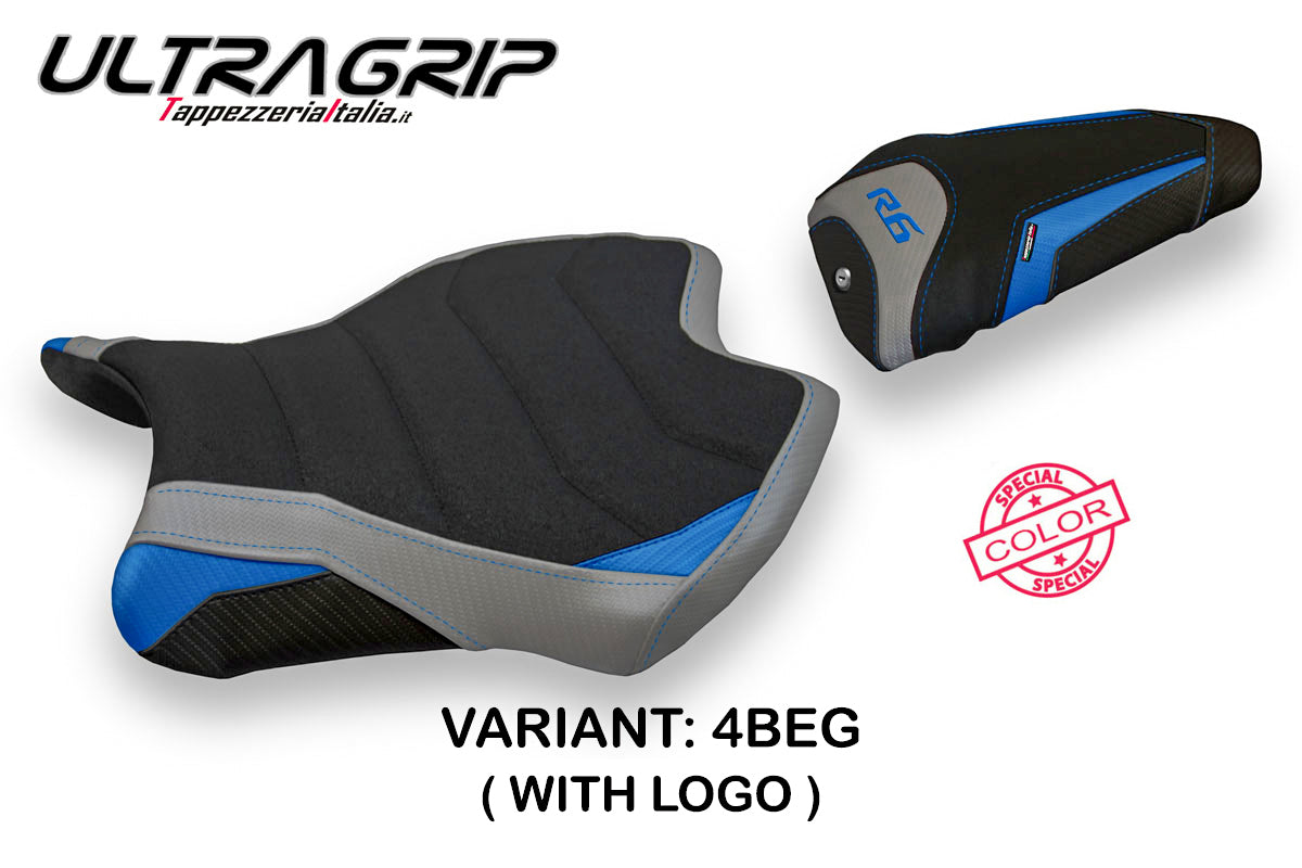 Yamaha YZF R6 2017-2025 Seat Cover Tappezzeria Italia TPZ Ultragrip in Blue and Grey SE