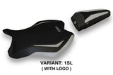 Funda de asiento Yamaha YZF R6 2017-2025 Tappezzeria Italia TPZ en plata y negro