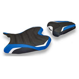 Funda de asiento Yamaha YZF R6 2008-2016 Tappezzeria Italia TPZ Ultragrip en azul y blanco SE