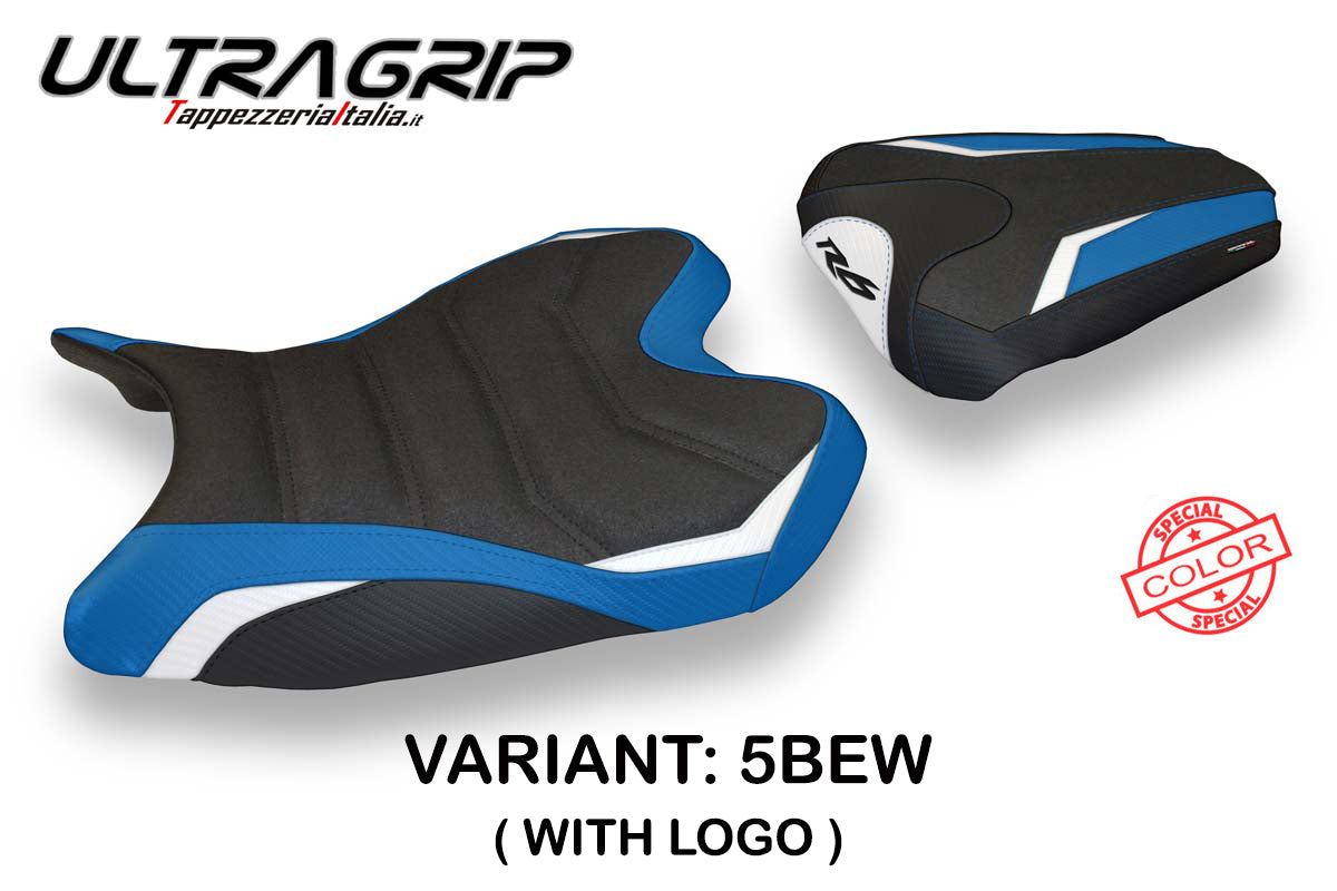 Funda de asiento Yamaha YZF R6 2008-2016 Tappezzeria Italia TPZ Ultragrip en azul y blanco SE
