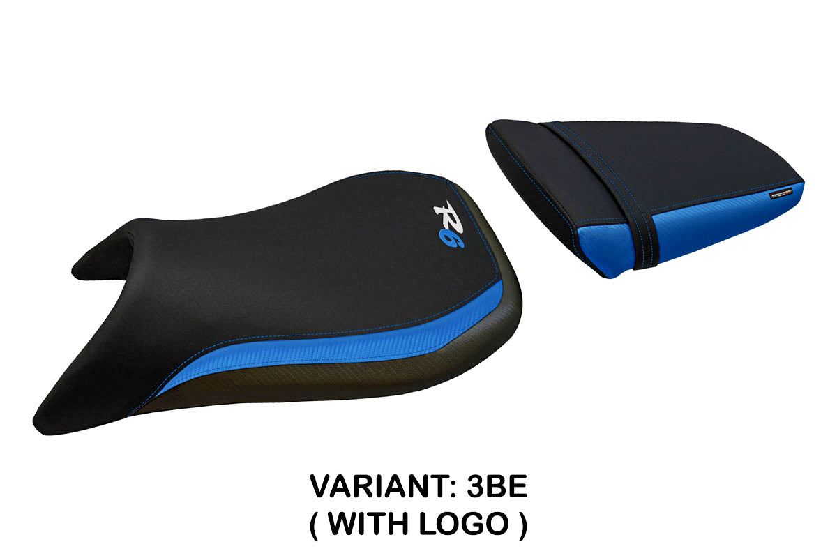 Funda de asiento Yamaha YZF R6 1999-2002 Tappezzeria Italia TPZ en azul y negro