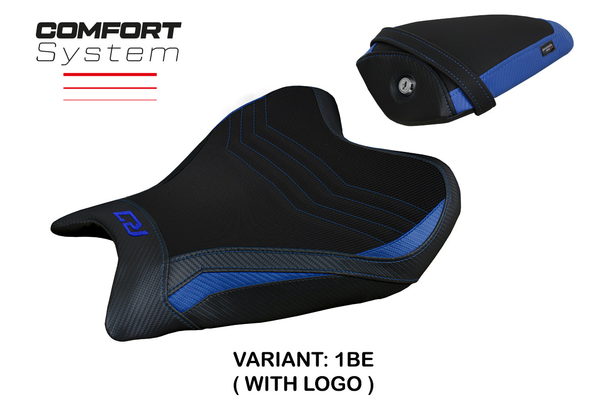Funda de asiento Yamaha YZF R7 2021-2025 Tappezzeria Italia TPZ Comfort en azul y negro