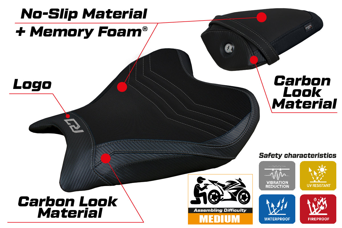 Funda de asiento Yamaha YZF R7 2021-2025 Tappezzeria Italia TPZ Comfort en negro