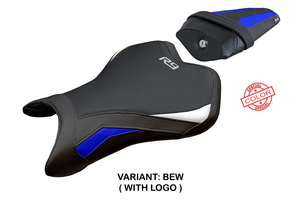 Funda de asiento Yamaha R9 2025 Tappezzeria Italia TPZ Azul Blanco Negro