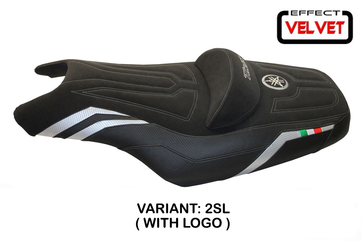 Yamaha T-Max 2008-2016 Seat Cover Tappezzeria Italia TPZ in Silver and Black