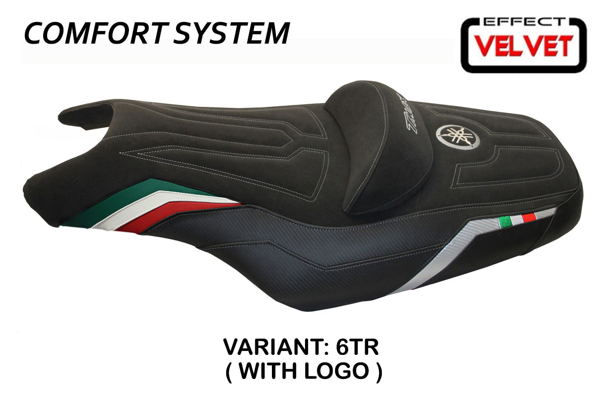 Funda de asiento Yamaha T-Max 2008-2016 Tappezzeria Italia TPZ Comfort con bandera de Italia