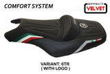 Funda de asiento Yamaha T-Max 2008-2016 Tappezzeria Italia TPZ Comfort con bandera de Italia