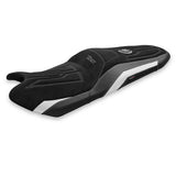 Funda de asiento Yamaha T-Max 530 560 2017-2021 Tappezzeria Italia TPZ Comfort en terciopelo blanco