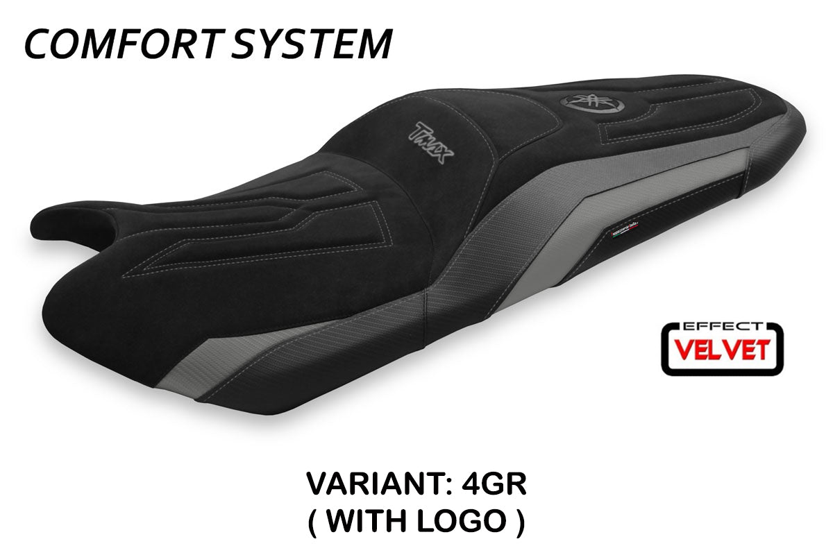 Funda de asiento Yamaha T-Max 530 560 2017-2021 Tappezzeria Italia TPZ Comfort en terciopelo dorado
