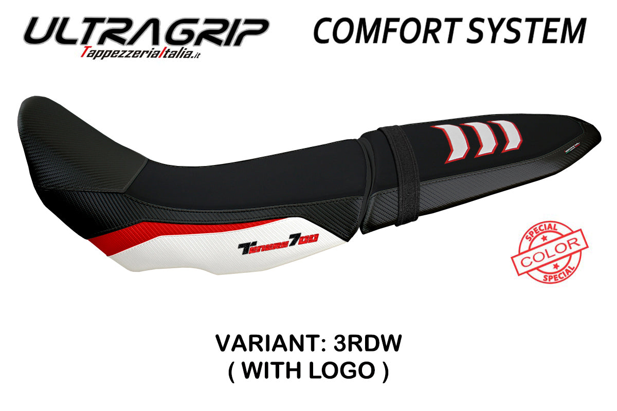 Yamaha Tenere 700 2019-2025 Seat Cover Tappezzeria Italia TPZ Comfort in U-grip Red and White FR