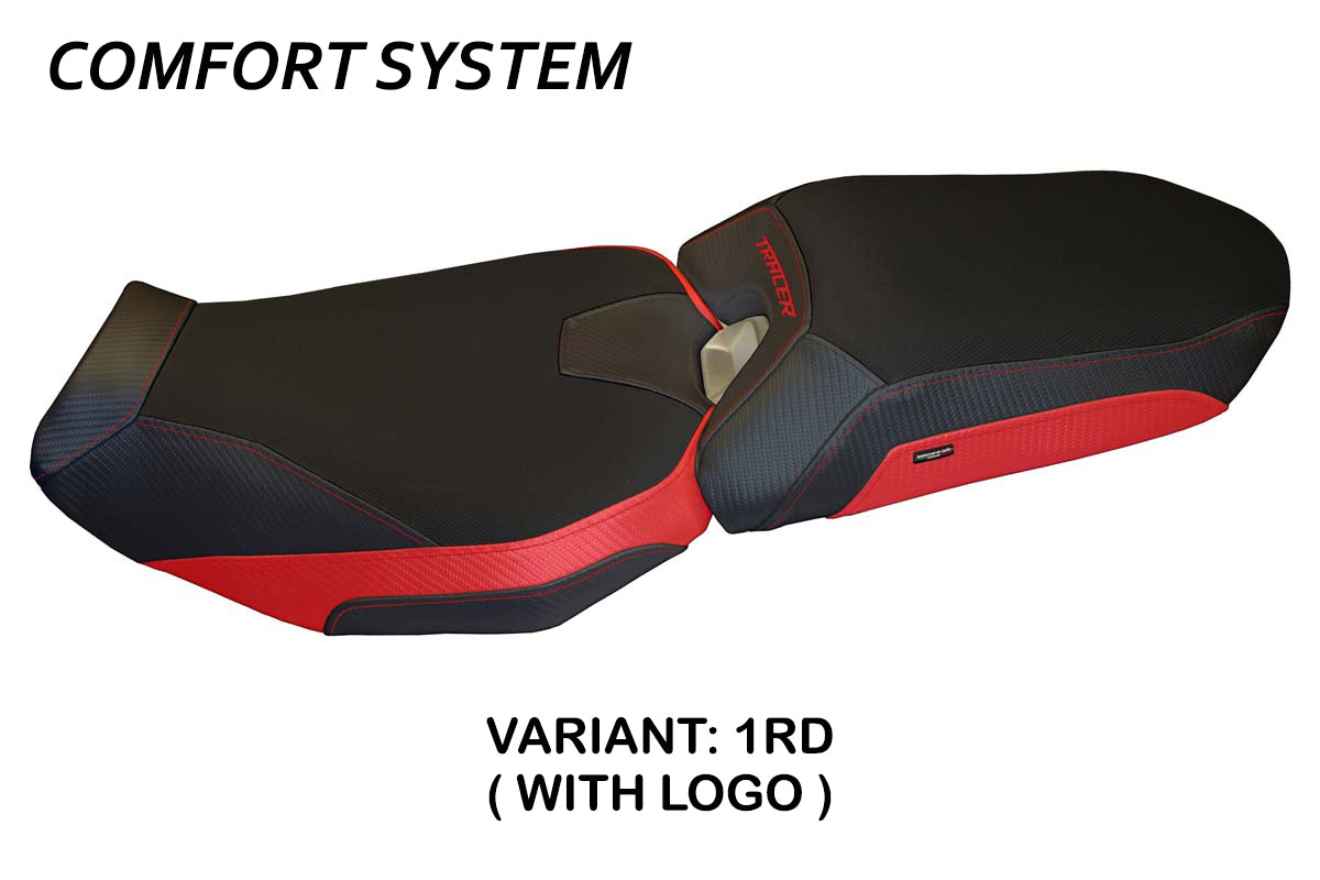 Funda de asiento Yamaha Tracer 900 2018-2020 Tappezzeria Italia TPZ Comfort en rojo y negro