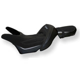 Funda de asiento Yamaha V-Max 1700 2008-2017 Tappezzeria Italia TPZ en terciopelo plateado y negro