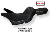 Funda de asiento Yamaha V-Max 1700 2008-2017 Tappezzeria Italia TPZ en gris terciopelo y negro
