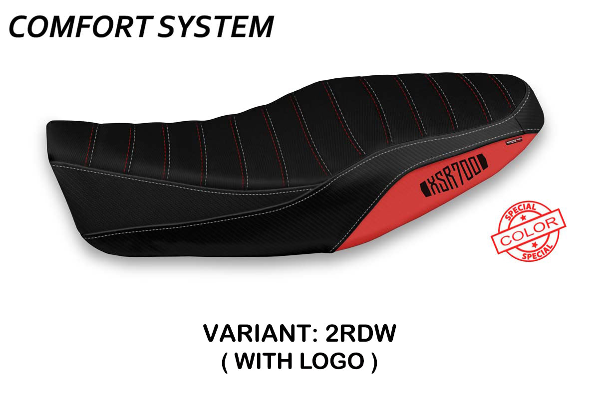 Funda de asiento Yamaha XSR 700 2016-2020 Tappezzeria Italia TPZ Comfort en rojo y blanco
