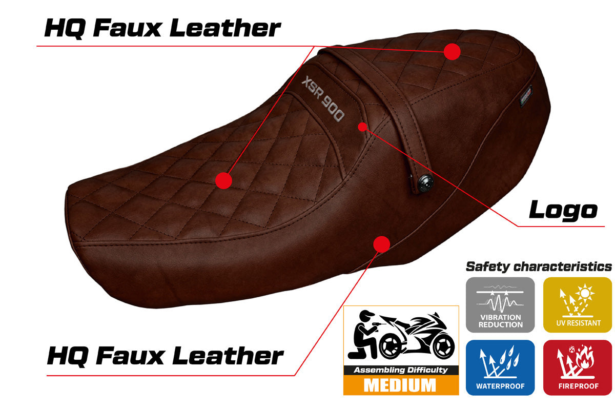 Yamaha XSR 900 2022-2025 Seat Cover Tappezzeria Italia TPZ in Vintage Dark Brown