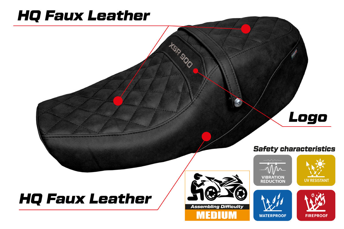 Yamaha XSR 900 2022-2025 Seat Cover Tappezzeria Italia TPZ in Vintage Black