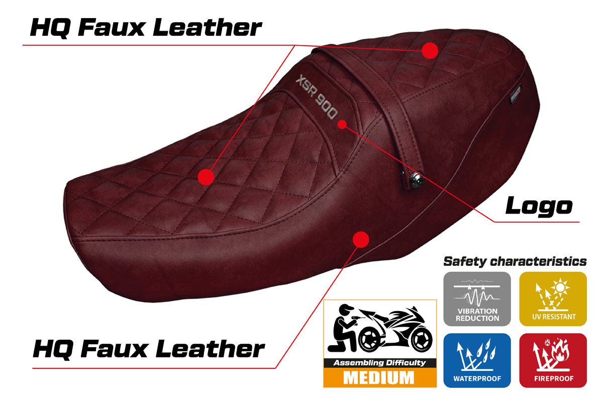 Yamaha XSR 900 2022-2025 Seat Cover Tappezzeria Italia TPZ in Vintage Bordeaux