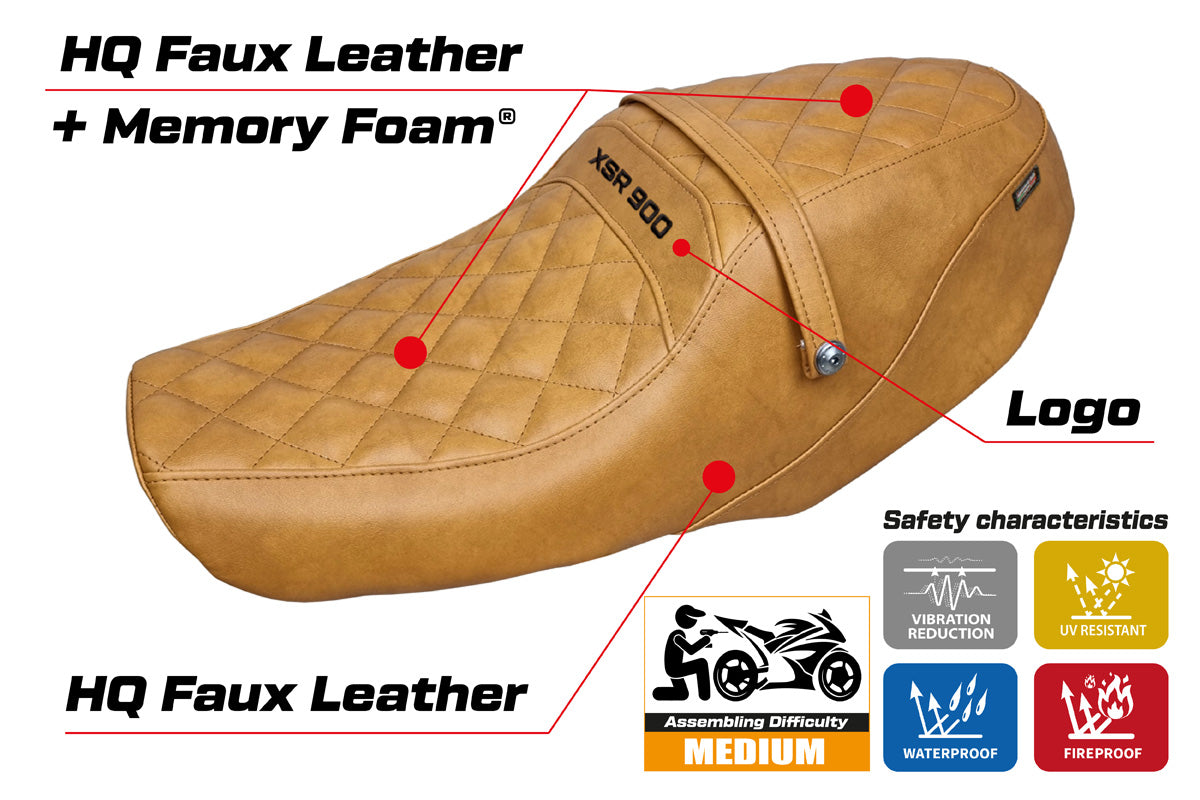 Yamaha XSR 900 2022-2025 Seat Cover Tappezzeria Italia TPZ Comfort in Vintage Camel