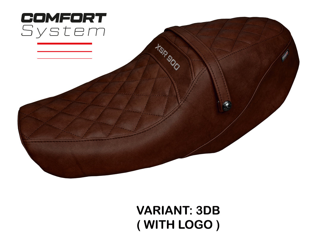 Funda de asiento Yamaha XSR 900 2022-2025 Tappezzeria Italia TPZ Comfort en marrón oscuro vintage