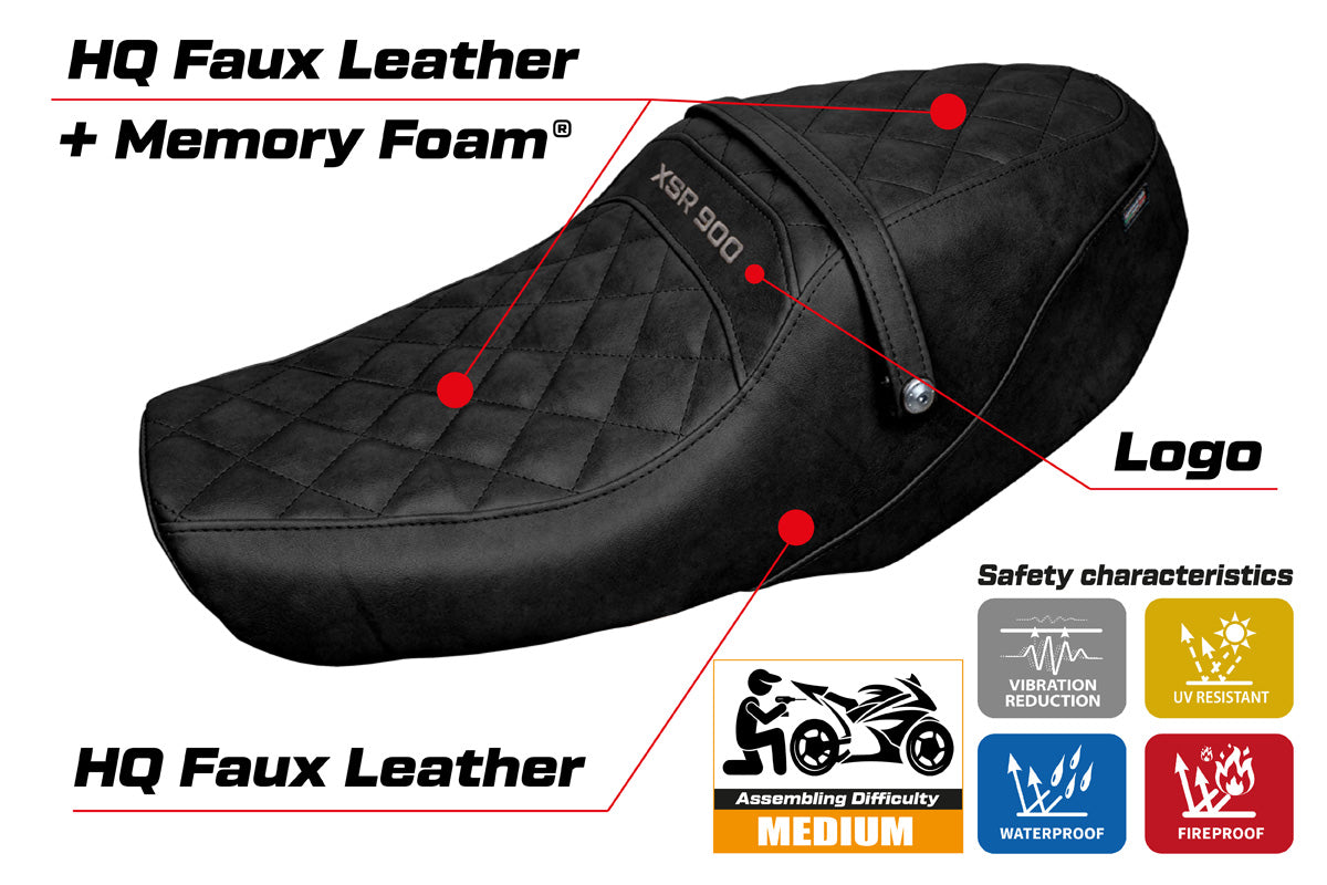 Yamaha XSR 900 2022-2025 Seat Cover Tappezzeria Italia TPZ Comfort in Vintage Black