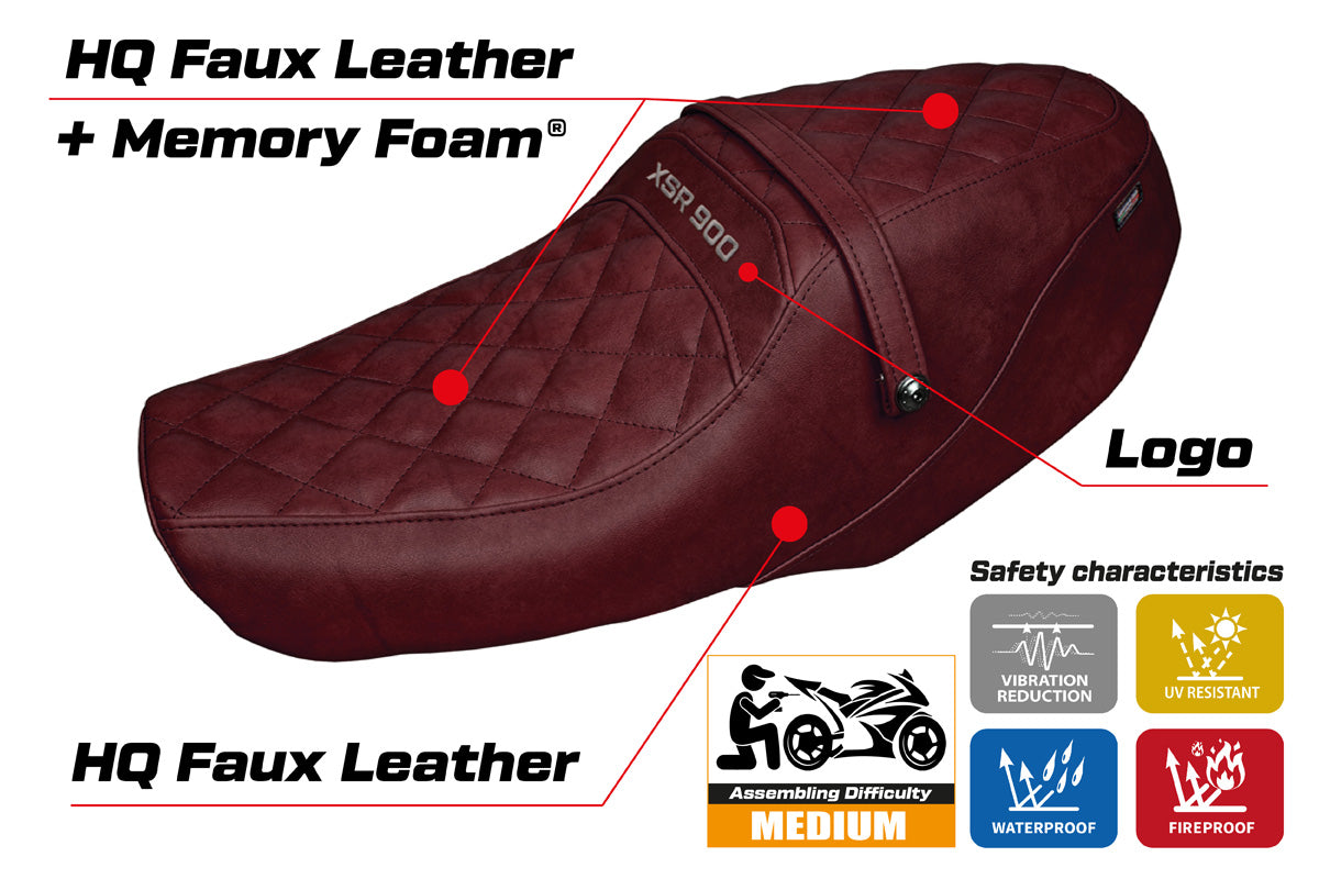 Yamaha XSR 900 2022-2025 Seat Cover Tappezzeria Italia TPZ Comfort in Vintage Bordeaux