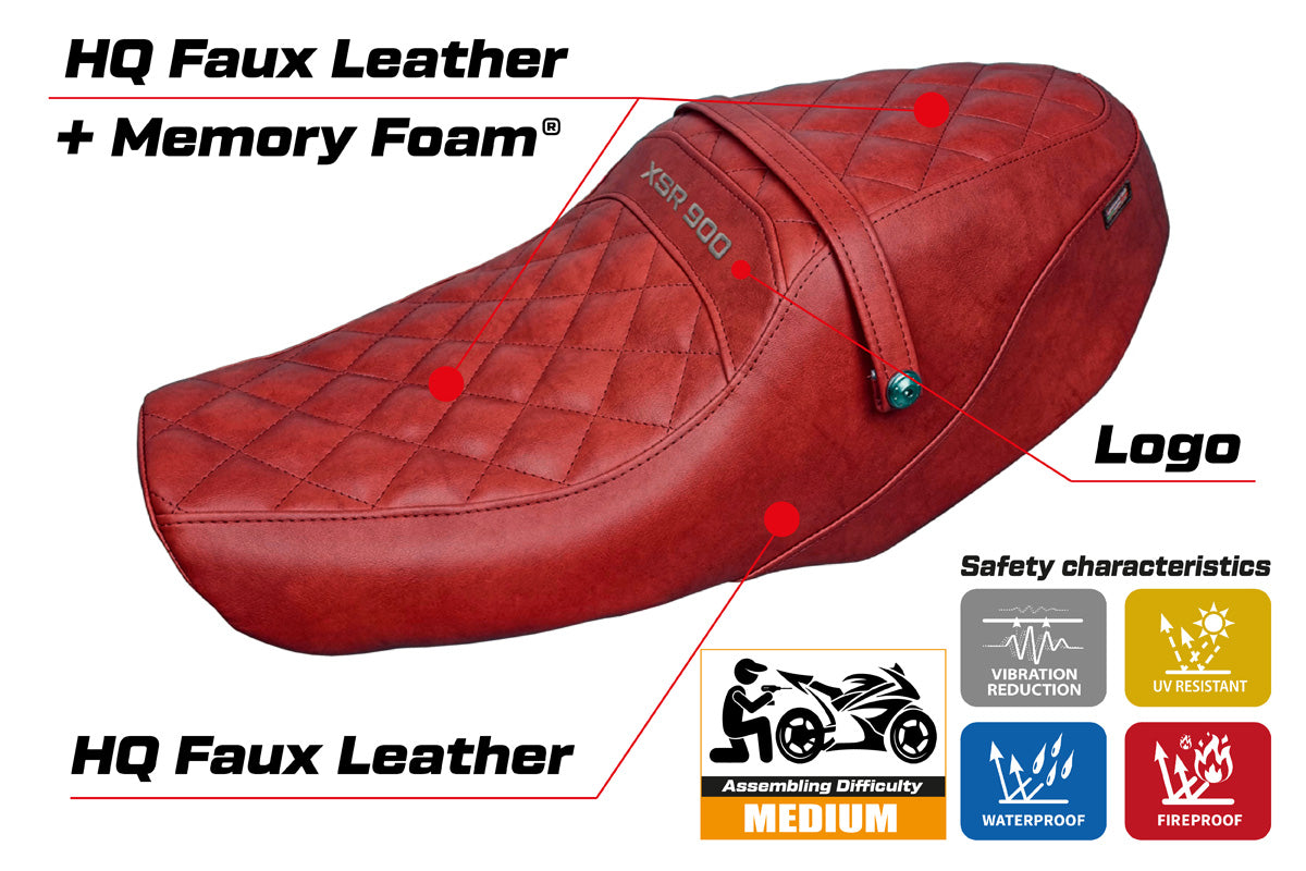 Yamaha XSR 900 2022-2025 Seat Cover Tappezzeria Italia TPZ Comfort in Vintage Red
