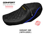 Funda de asiento Yamaha XSR 900 2022-2025 Tappezzeria Italia TPZ Comfort en azul y negro
