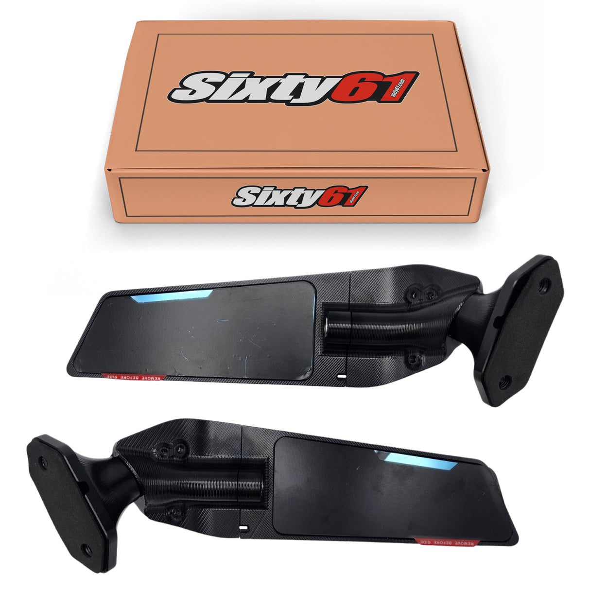 Kawasaki ZX6R wing mirrors front view from Sixty61 with a box