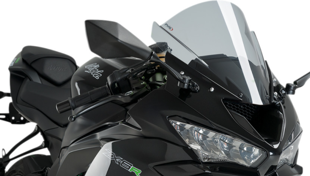 Kawasaki ZX6R 2013-2023 PUIG HI-TECH PARTS Race Windscreen Smoke 3177H