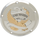 ESPECIALIDADES DE DRAG Cubierta para Derby Live to Ride - 5 agujeros - Dorado D33-0110GA