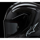 Casco de motocicleta ALPINESTARS Supertech R10 - Sólido - Negro carbón - Mediano 8200124-1902-M