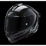 Casco de motocicleta ALPINESTARS Supertech R10 - Sólido - Negro carbón - Mediano 8200124-1902-M