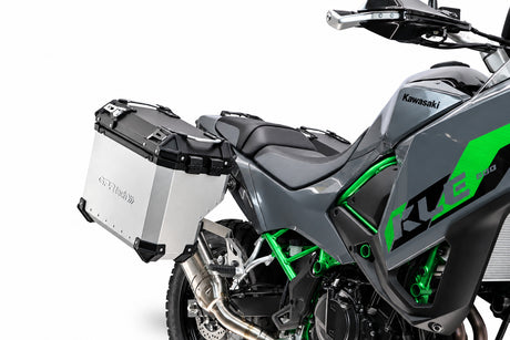 Kawasaki KLE 500 2026-2027 GPR Tech 38+32L Aluminum Side Cases, Silver with Pannier Holders - photo 3