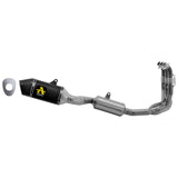 Silenciador Arrow Triumph Trident 660 '21 de aluminio Dark Veloce con tubo de enlace y colector 71001van