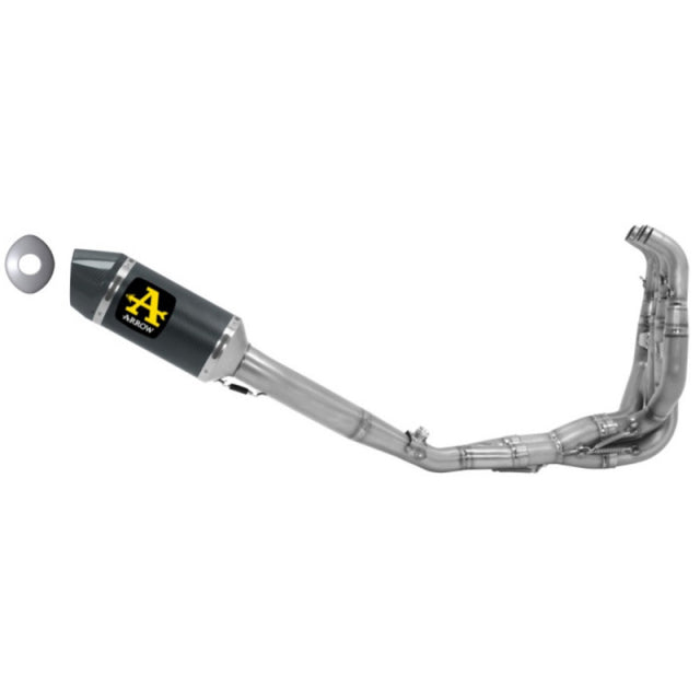 Sistema de escape completo Arrow Competition, colector de acero inoxidable y fibra de carbono ZX-6R 09-23 71208MKZ 