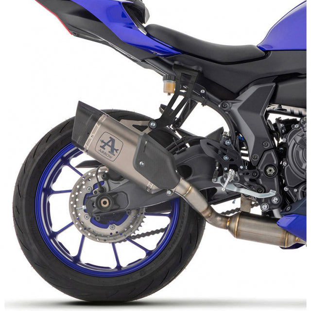 71231PTZ Arrow Exhaust  Competition Full Exhaust, Titanium with Stainless for Yamaha YZF-R7 21-25