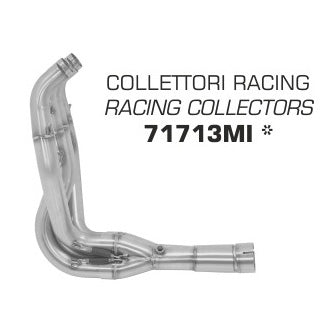 71713MI Arrow ZX6R / ZX636 2019-2025 Stainless Steel Collectors Without Catalyst For Original Or Arrow Silencers