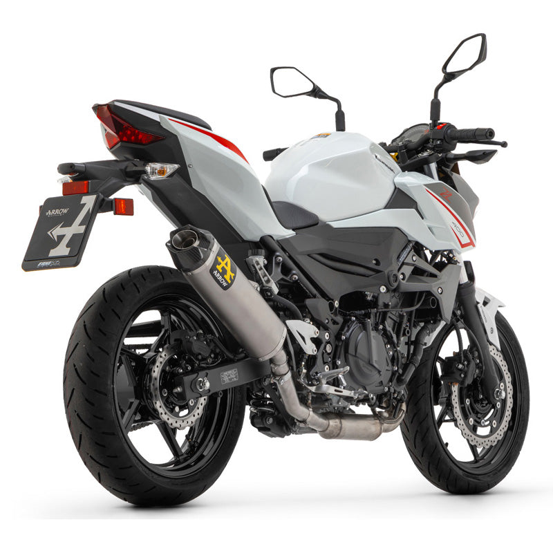 Arrow Indy-Race Slip-on Exhaust, Titanium for Kawasaki Z400/Ninja
