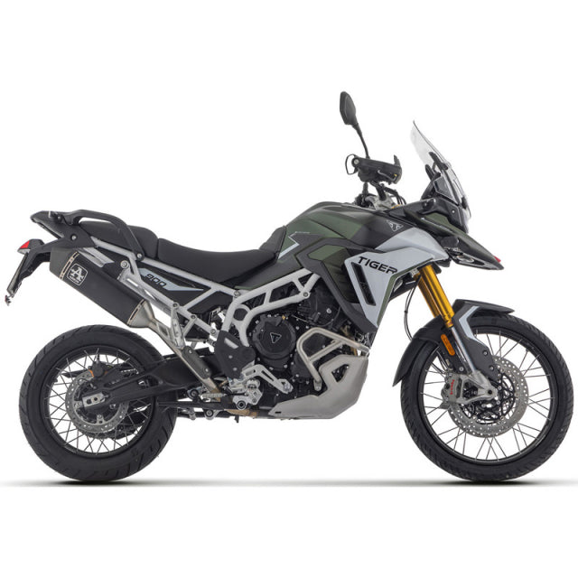 IN STOCK 72006VAN  Arrow Veloce RACING Slip-on Exhaust, Aluminum Dark for Triumph Tiger 900 24-25